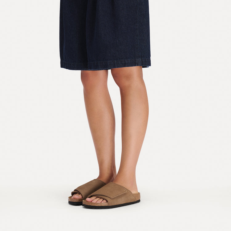 Birkenstock Australia Solana Dark Tea Suede Leather On Model 1