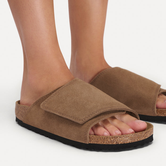 Birkenstock Australia Solana Dark Tea Suede Leather On Model 2