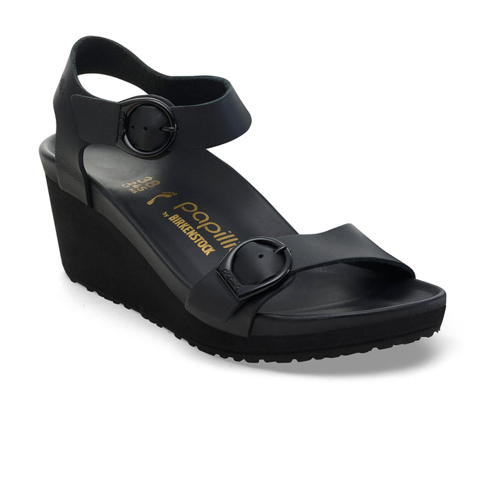 Birkenstock Soley Ring-Buckle Black Smooth Leather 
