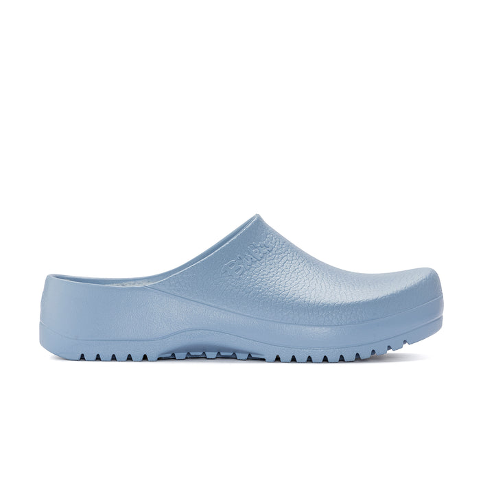 Birkenstock Super Birki Polyurethane Shearling Dusty Blue side view