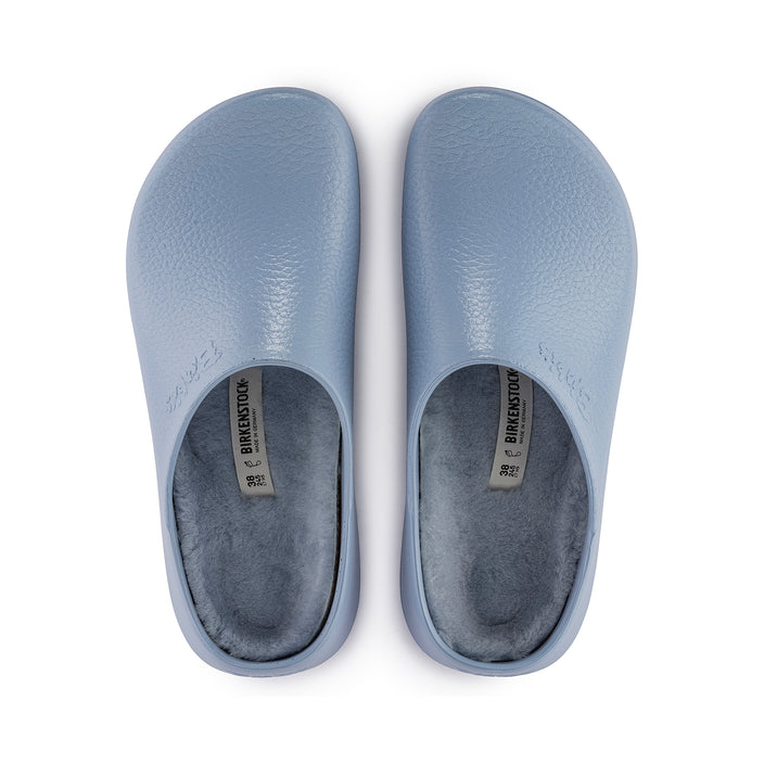 Birkenstock Super Birki Polyurethane Shearling Dusty Blue top view