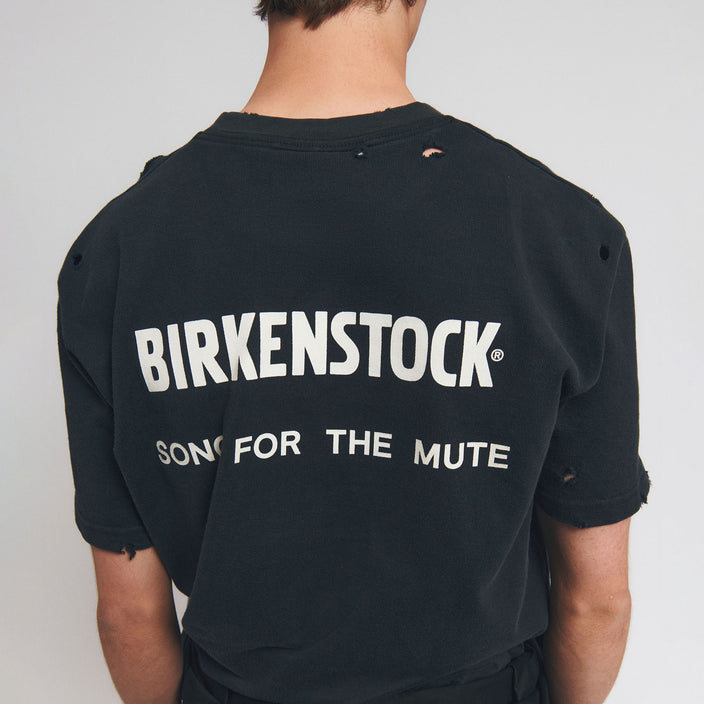Birkenstock Australia The Rebel Distressed T-Shirt Overdyed Black Cotton alt model image