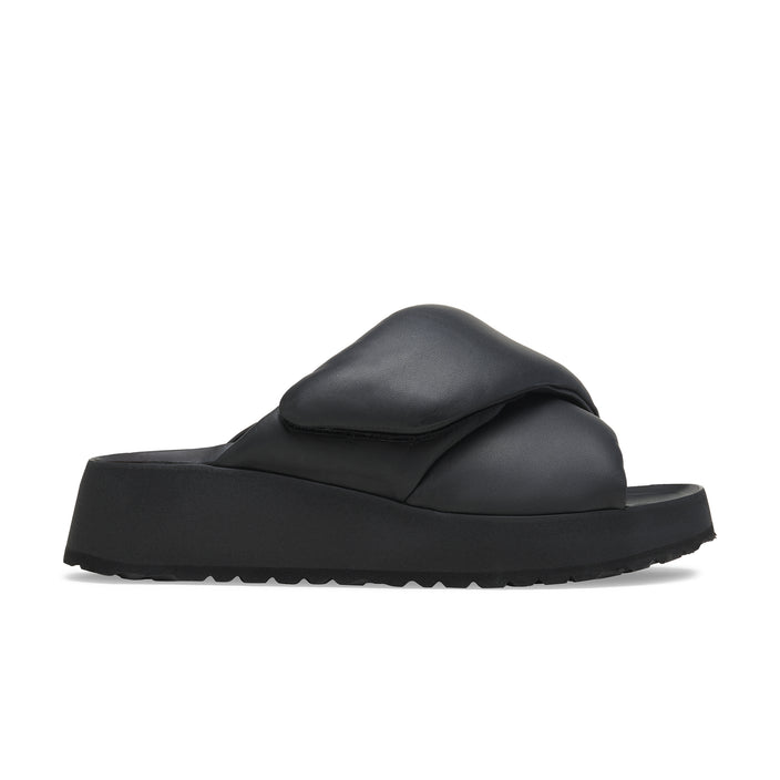 Birkenstock Theda Cross Strap Black Smooth Leather side view