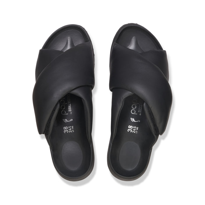 Birkenstock Theda Cross Strap Black Smooth Leather top view