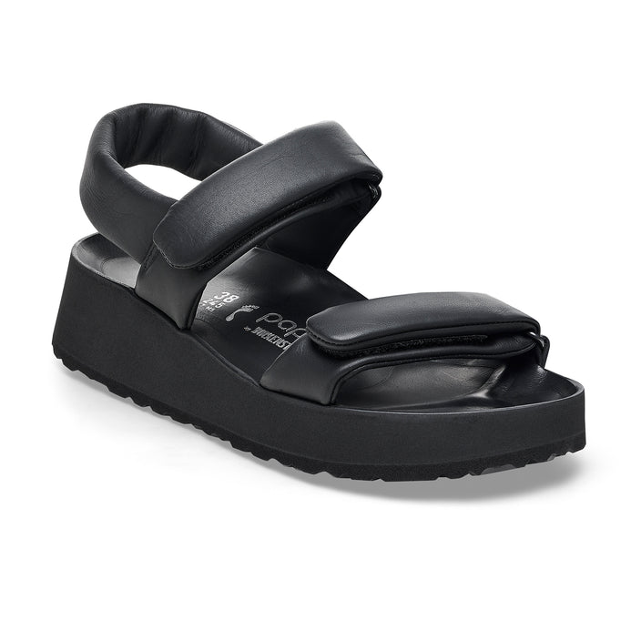 Birkenstock Theda Exquisite Platform Wedge Black Smooth Leather 