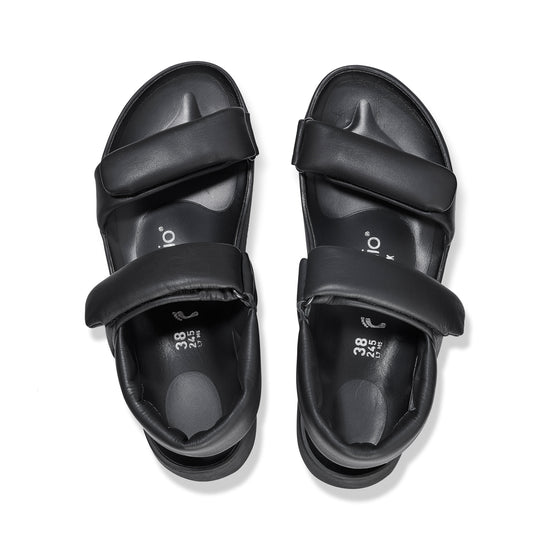 Birkenstock Theda Exquisite Platform Wedge Black Smooth Leather top view