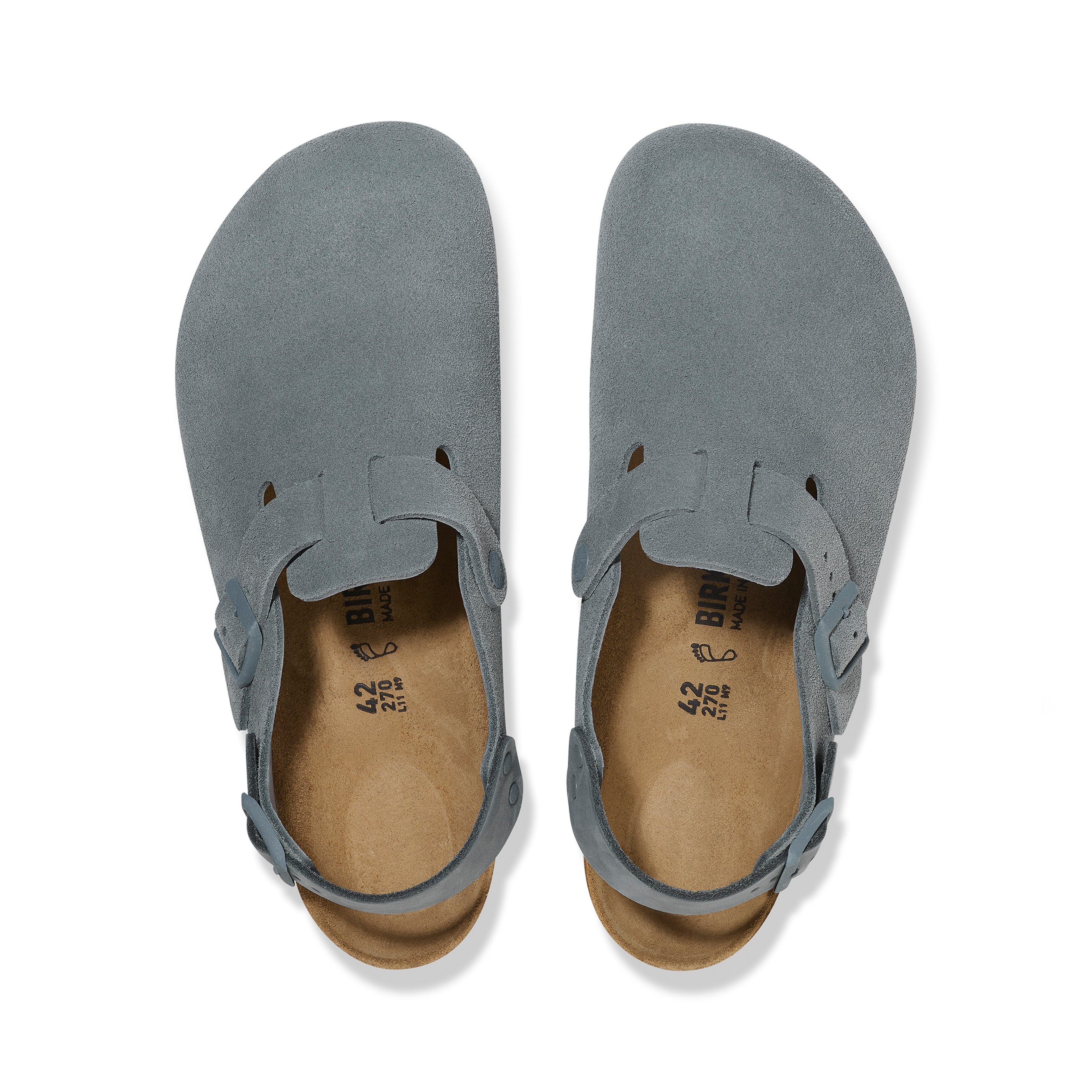 Birkenstock Tokio ミュール 41 グレー Birkenstock Tokio Basalt Grey Suede Leather Clogs