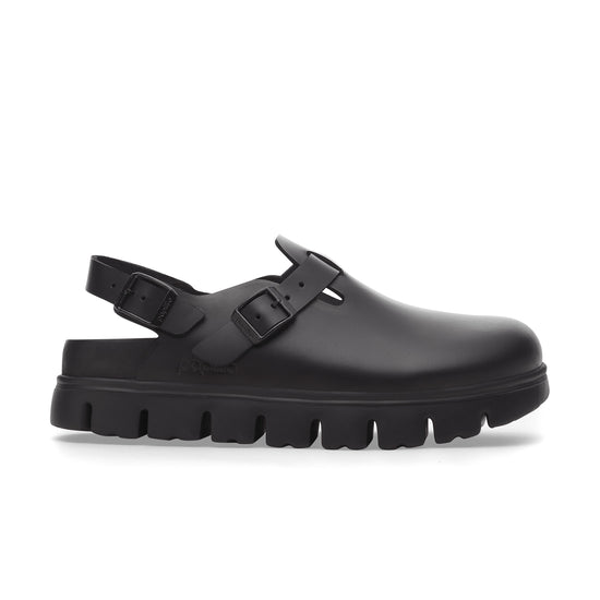 Birkenstock Tokio Chunky Exquisite Smooth Leather Black side view