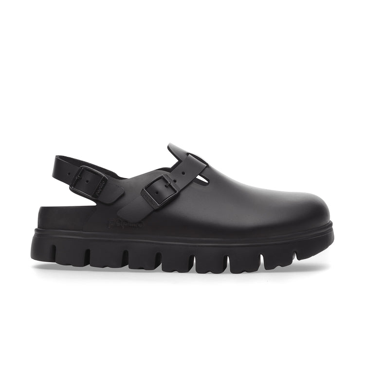 Birkenstock Tokio Chunky Exquisite Smooth Leather Black side view