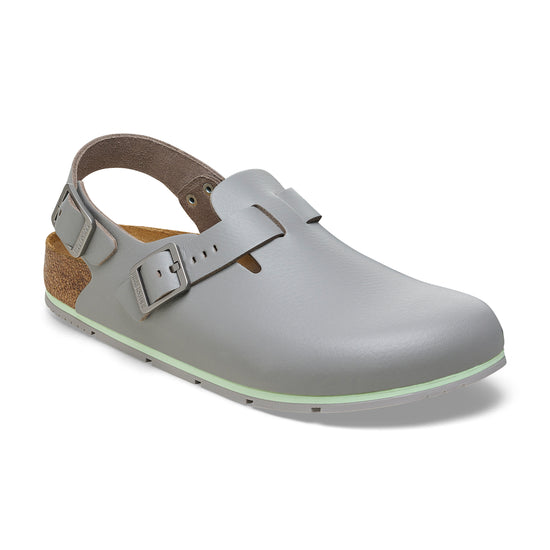Birkenstock Tokio Pro Grey PU Coated Natural Leather 