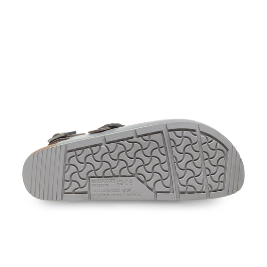 Birkenstock Tokio Pro Grey PU Coated Natural Leather sole tread view
