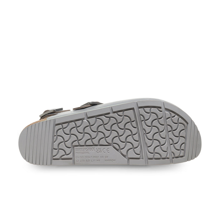 Birkenstock Tokio Pro Grey PU Coated Natural Leather sole tread view