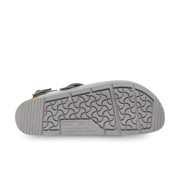 Birkenstock Tokio Pro Grey PU Coated Natural Leather sole tread view