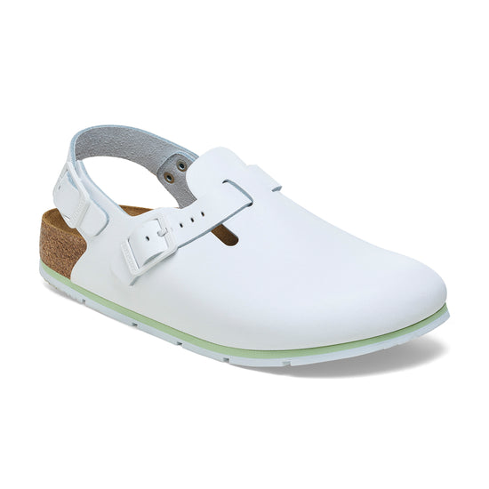 Birkenstock Tokio Pro White PU Coated Natural Leather 