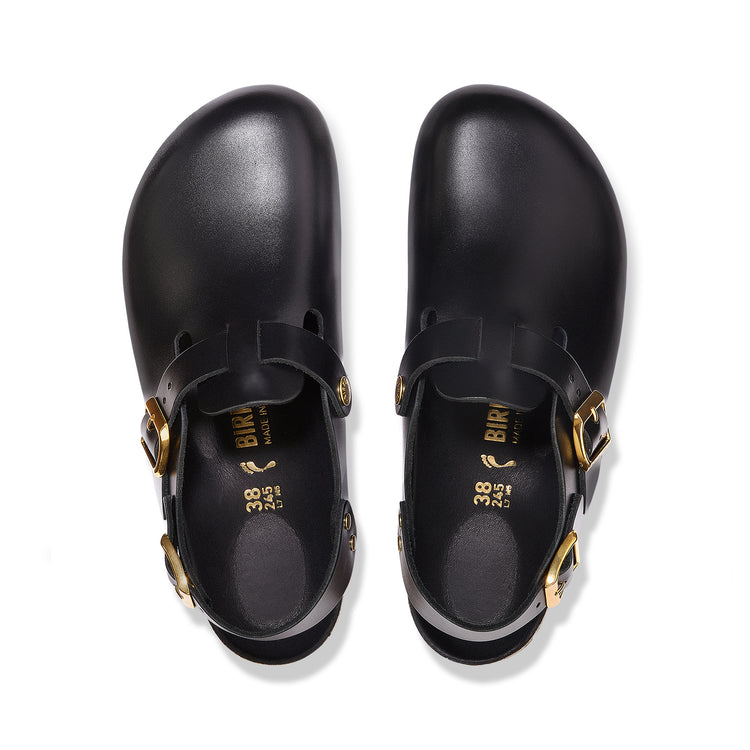 Birkenstock Tokio Semi-Exquisite Black Amalfi Leather top view