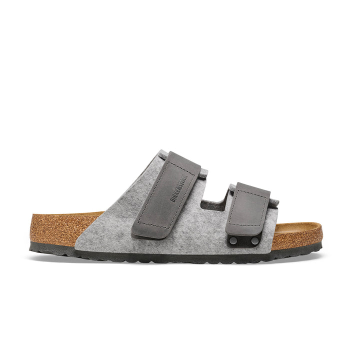 Birkenstock Uji Authentic Felt Light Grey Oiled Leather/Felt side view