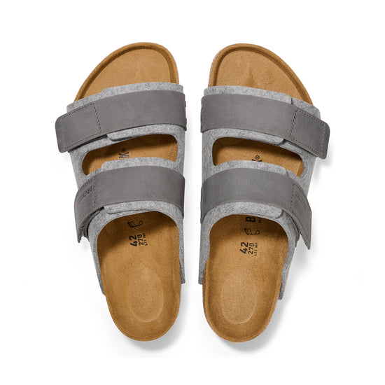 Birkenstock Uji Authentic Felt Light Grey Oiled Leather/Felt top view