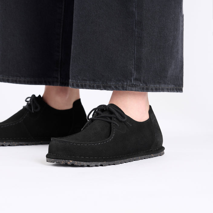 Birkenstock Utti Lace Black Suede Leather on model 2