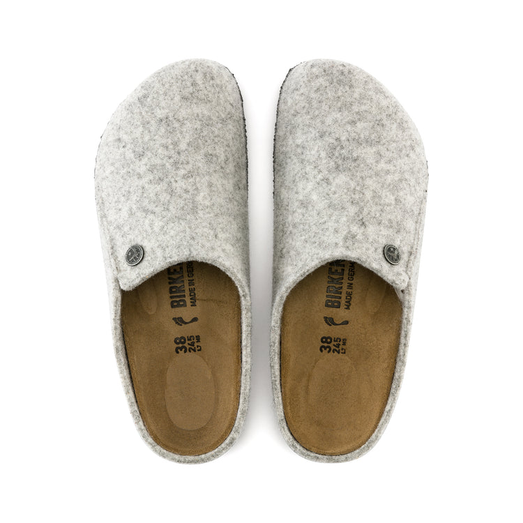 Birkenstock Zermatt Light Grey Wool Felt top view