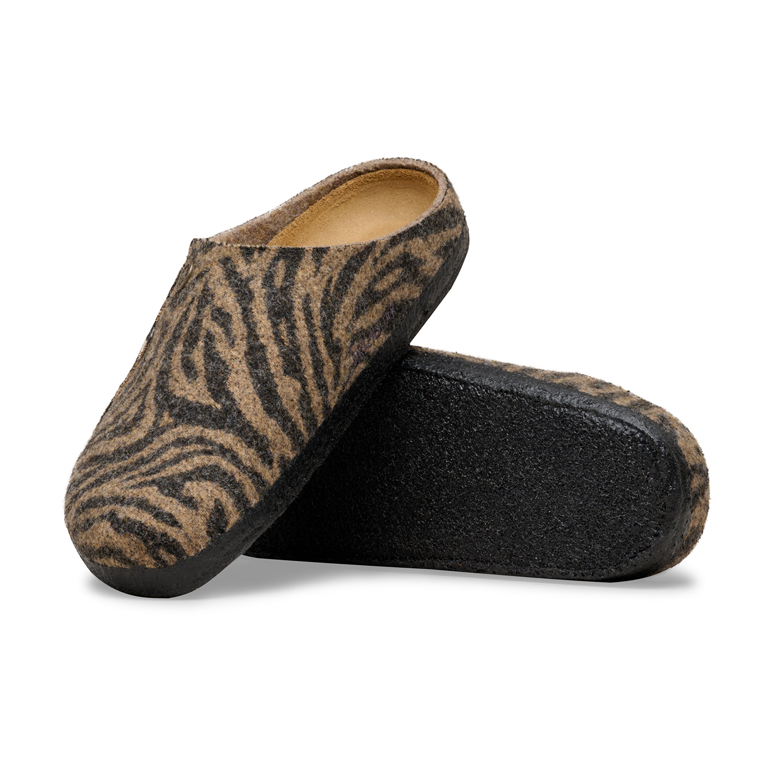 Birkenstock Zermatt Zebra Toffee Melange Wool Felt Birkenstock Zermatt Zebra Toffee Melange Wool Felt