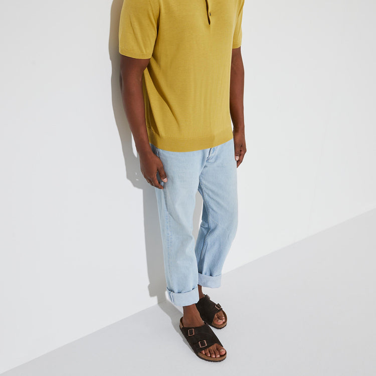 Birkenstock Zurich Mocca Suede Leather on model 2