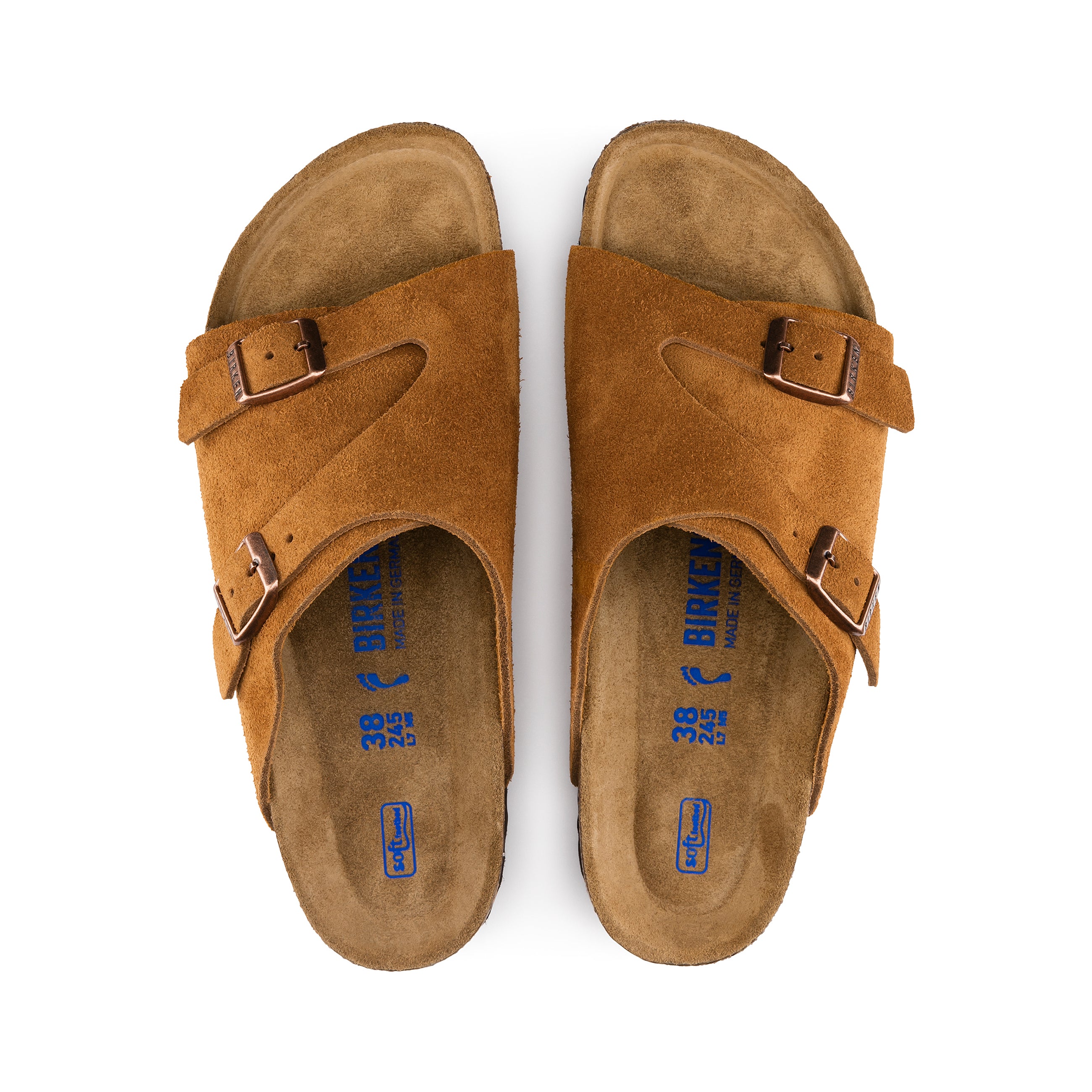 BIRKENSTOCK Zurich BS Soft Footbed●38 Birkenstock Zurich Soft Footbed Mink Suede Leather