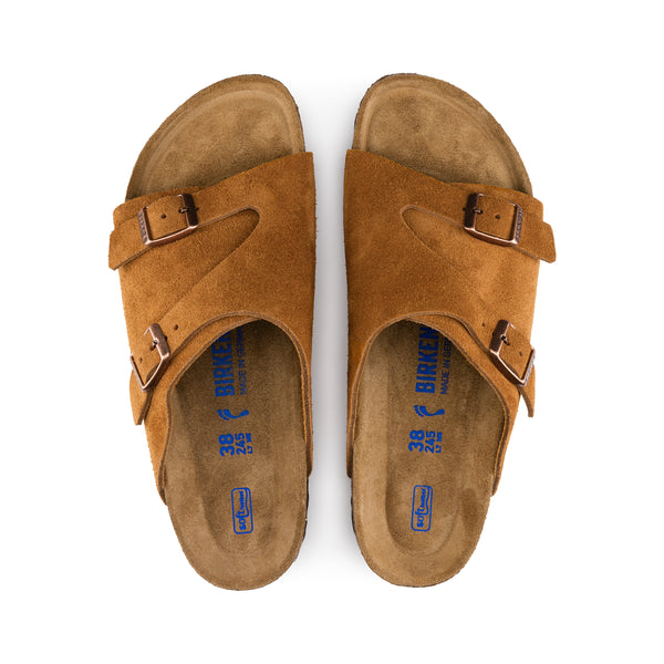 BIRKENSTOCK Zurich BS Soft Footbed●38 Birkenstock Zurich Soft Footbed Mink Suede Leather