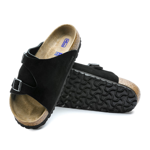 Birkenstock Zurich Soft Footbed Black Suede Leather
