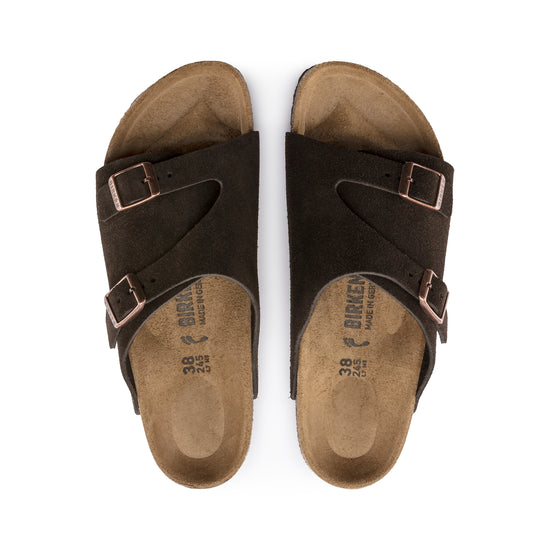 Birkenstock Zurich Mocca Suede Leather top view