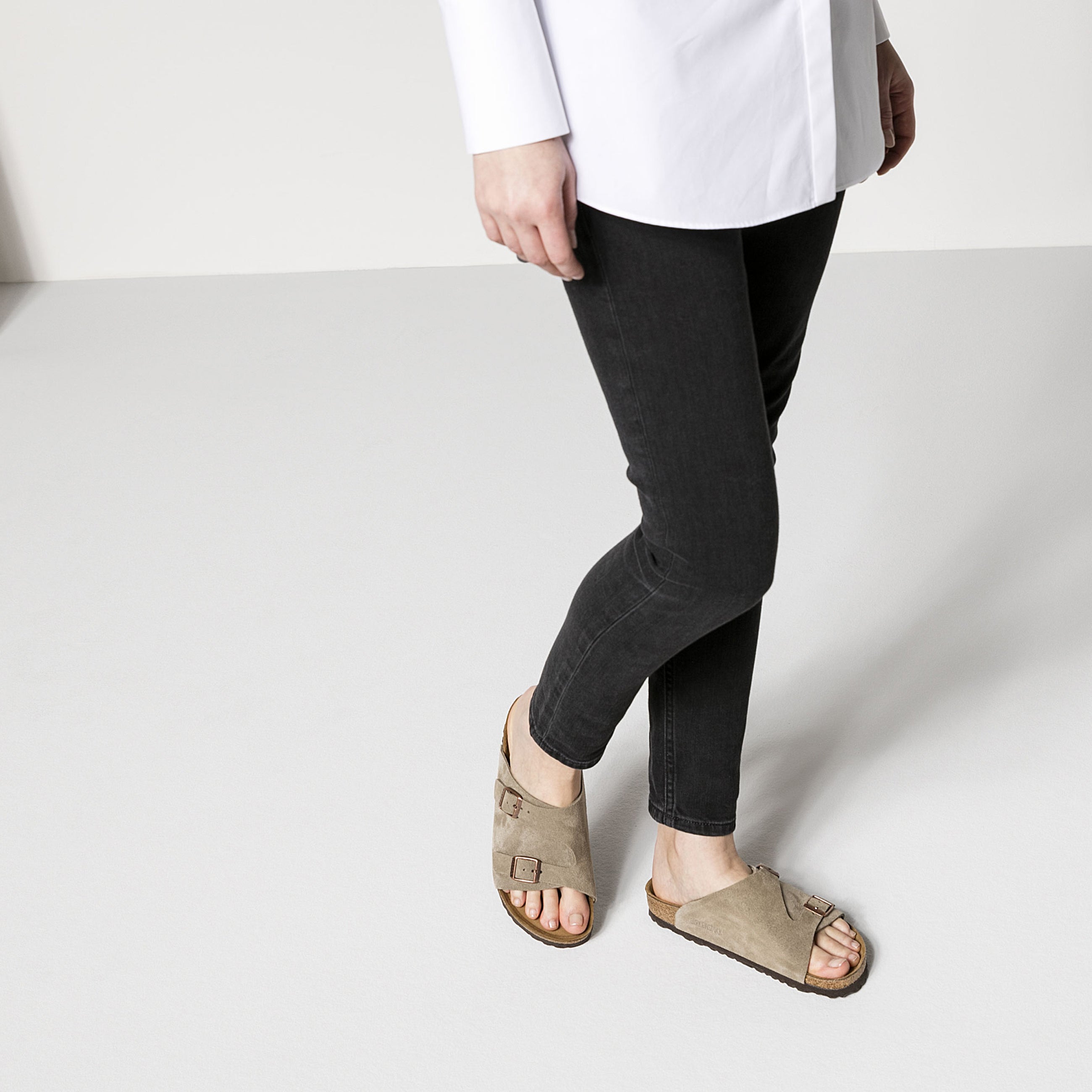 Birkenstock Zurich Taupe Suede Leather Sandals