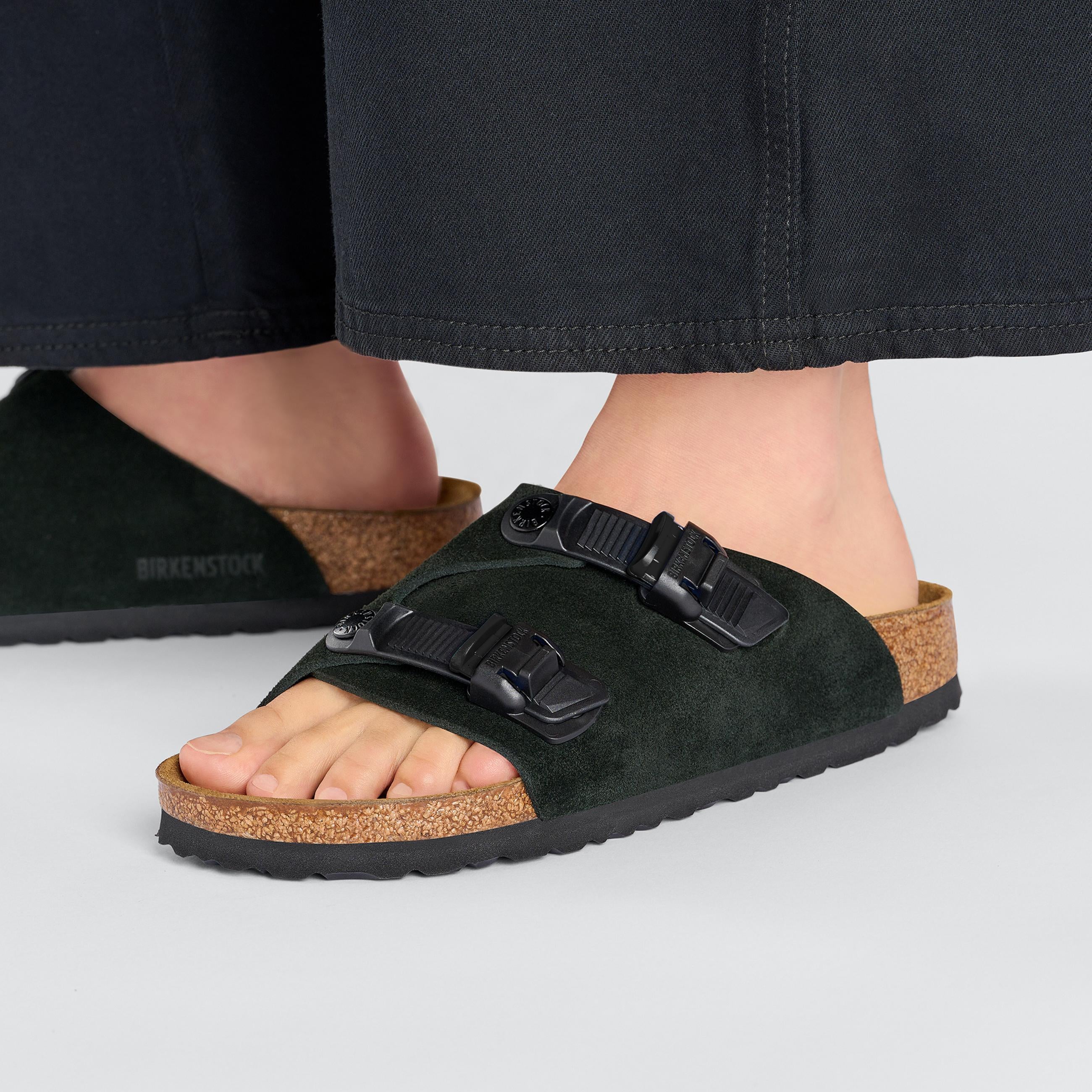 Birkenstock Zurich Tech Black Suede Leather Sandals