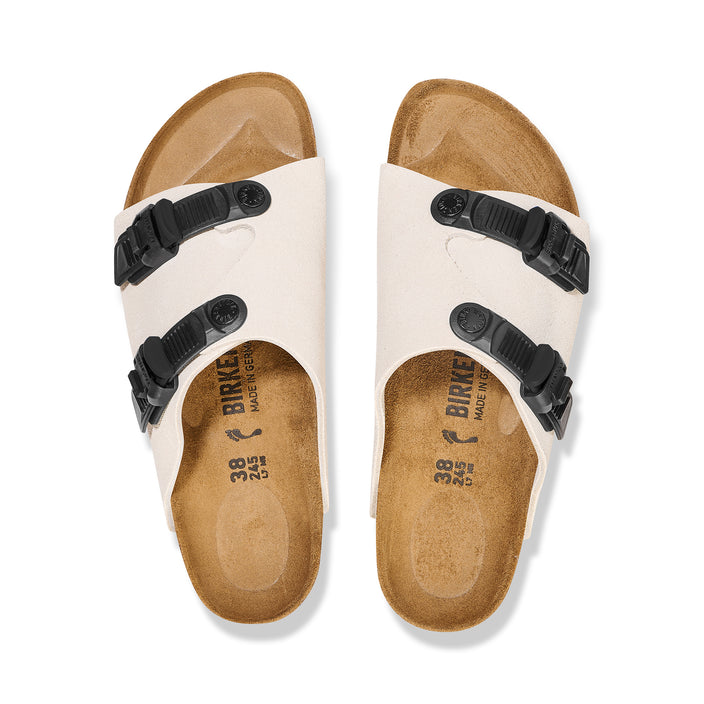 Birkenstock Zurich Tech Antique White Suede Leather top view
