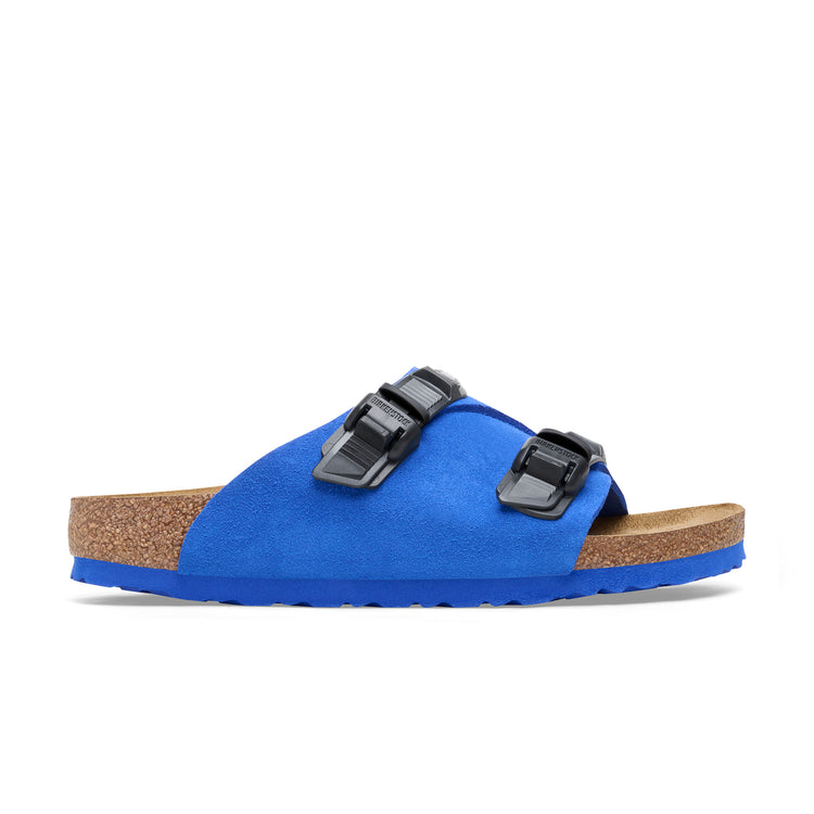 Birkenstock Zurich Tech Ultra Blue Suede Leather side view 