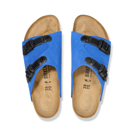 Birkenstock Zurich Tech Ultra Blue Suede Leather top view 