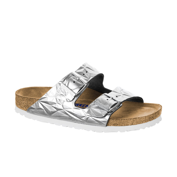 Birkenstock Arizona SFB Metallic Spectral Silver Natural Leather