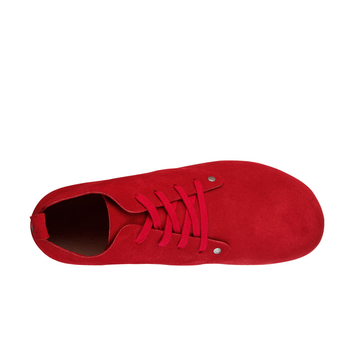 Birkenstock Dundee Plus Ladies Red Suede Leather top view