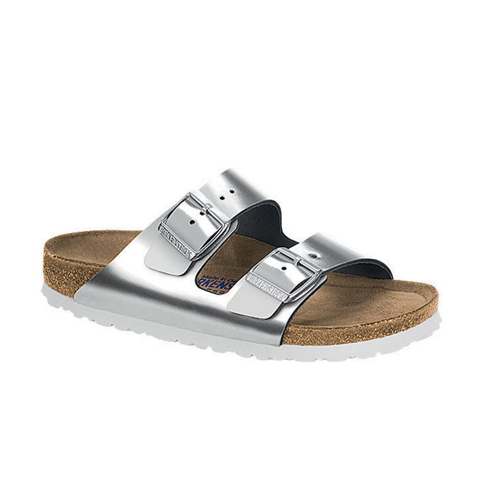 Birkenstock Arizona SFB Metallic Silver Natural Leather
