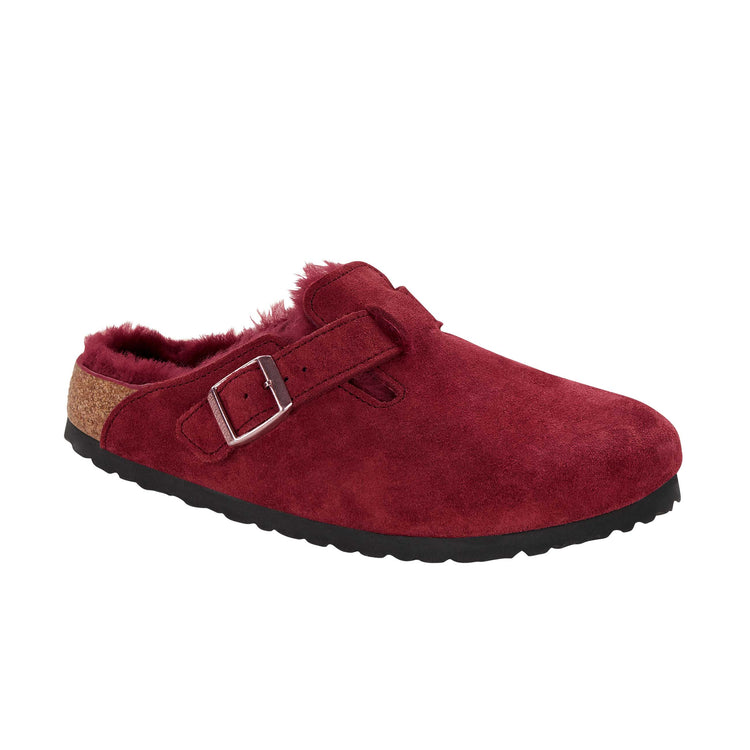 Boston Maroon Suede Leather/Shearling