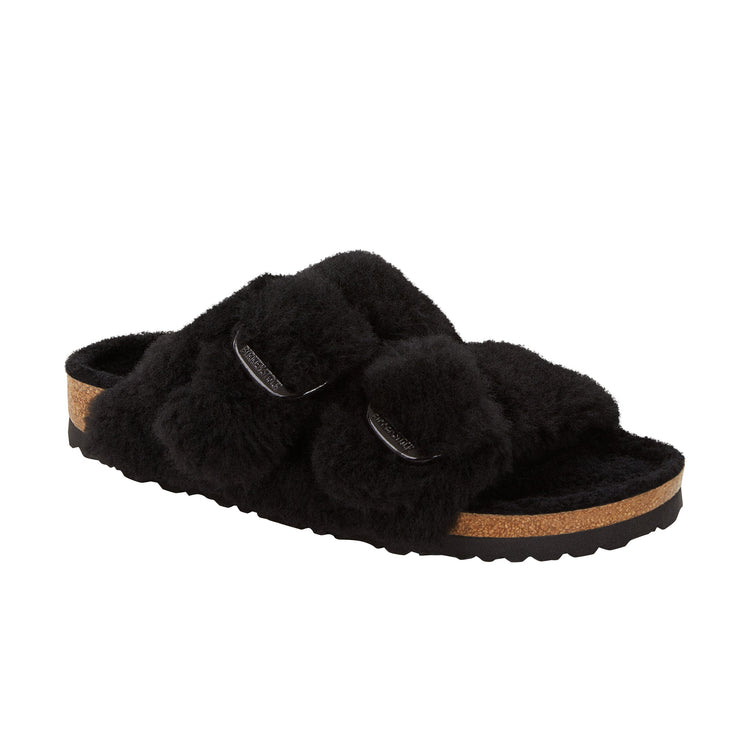 Birkenstock Arizona Big Buckle Shearling Black Teddy Rivet