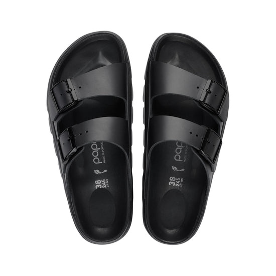 Birkenstock Arizona Chunky Equisite Leather in Black by Papillio. Top view