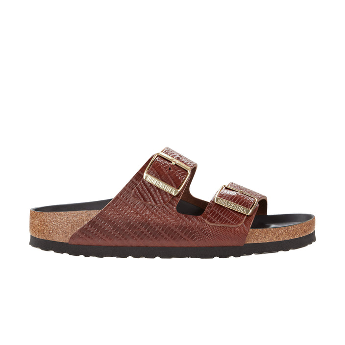 Birkenstock Arizona Cognac Embossed Smooth Leather side view