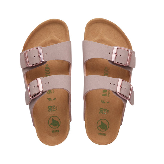 Birkenstock Arizona Kids Earthy Vegan Lavender BirkiBuc top view