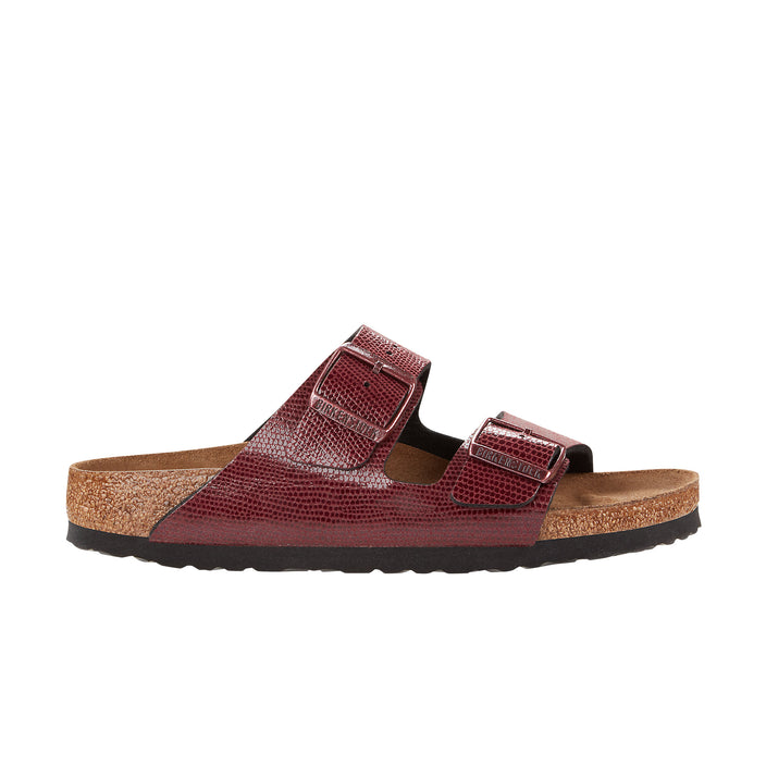 Birkenstock Arizona Magical Metallic Maroon Birko-Flor side view
