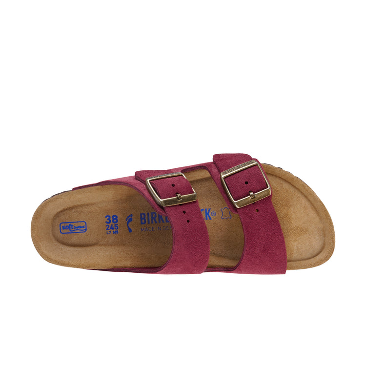 Birkenstock Arizona Soft Footbed Antique Port Suede Leather top view
