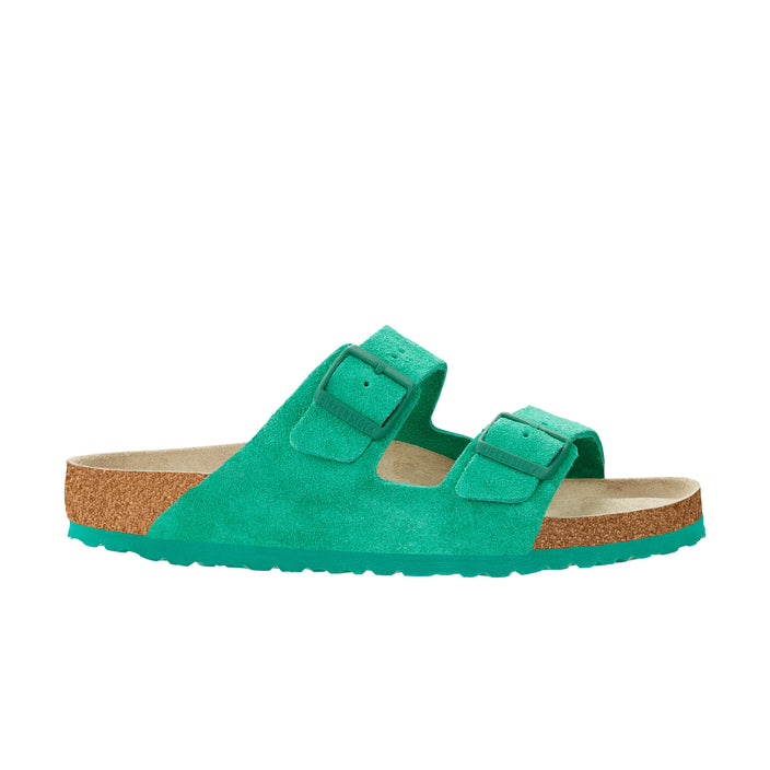 Birkenstock Arizona Soft Footbed Bold Green Suede Leather side view