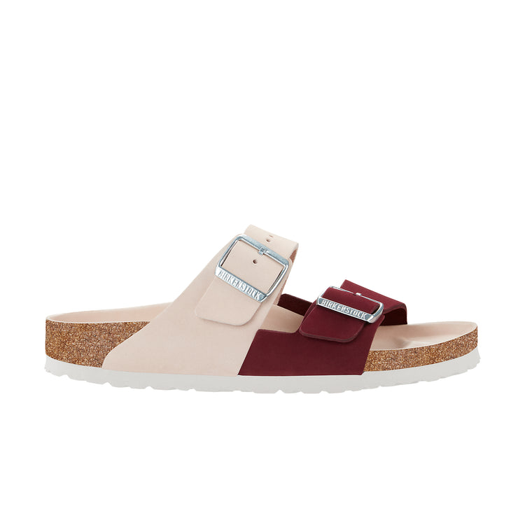 Birkenstock Arizona Split Maroon/Light Rose Nubuck Leather side view