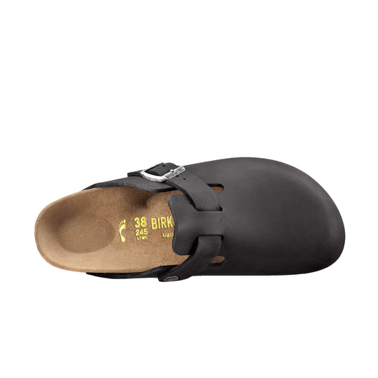 Birkenstock Boston Oiled Natural Leather Black top view