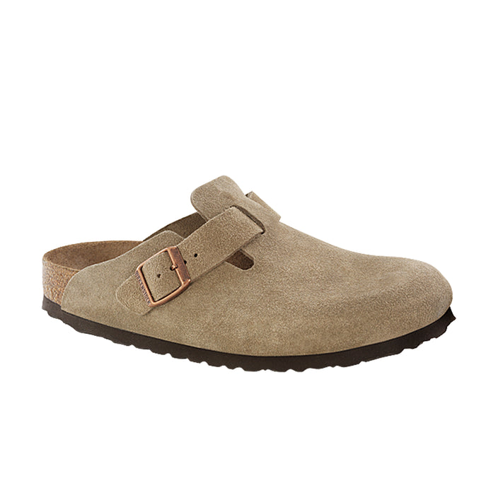 Birkenstock Boston Soft Footbed Taupe Suede Leather