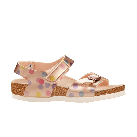 Birkenstock Colorado Kids Birko Flor Electric Metallic Dots Copper side view         