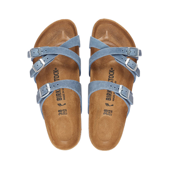 Birkenstock Franca Dusty Blue Oiled Leather top view